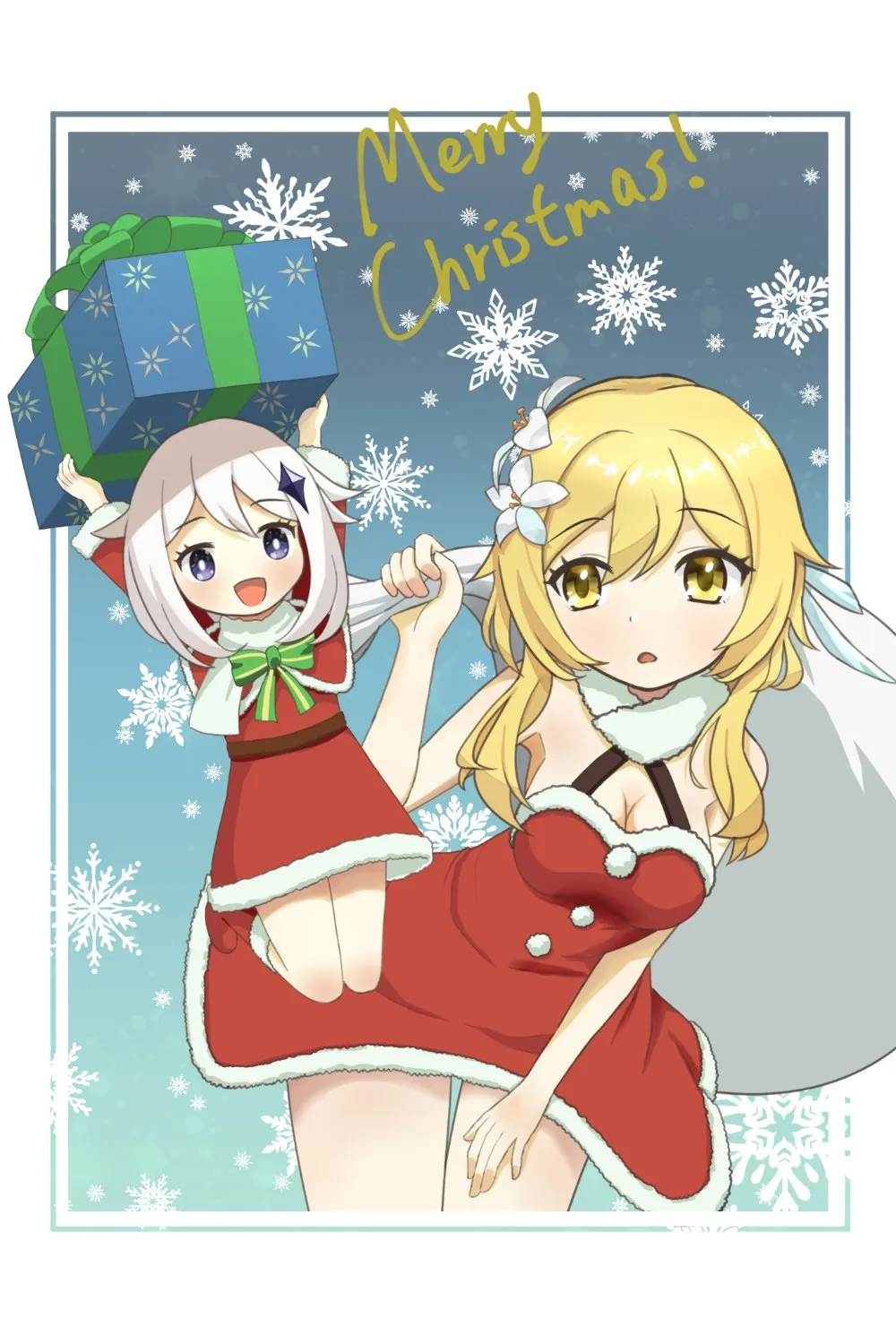 Christmas Traveler and Paimon